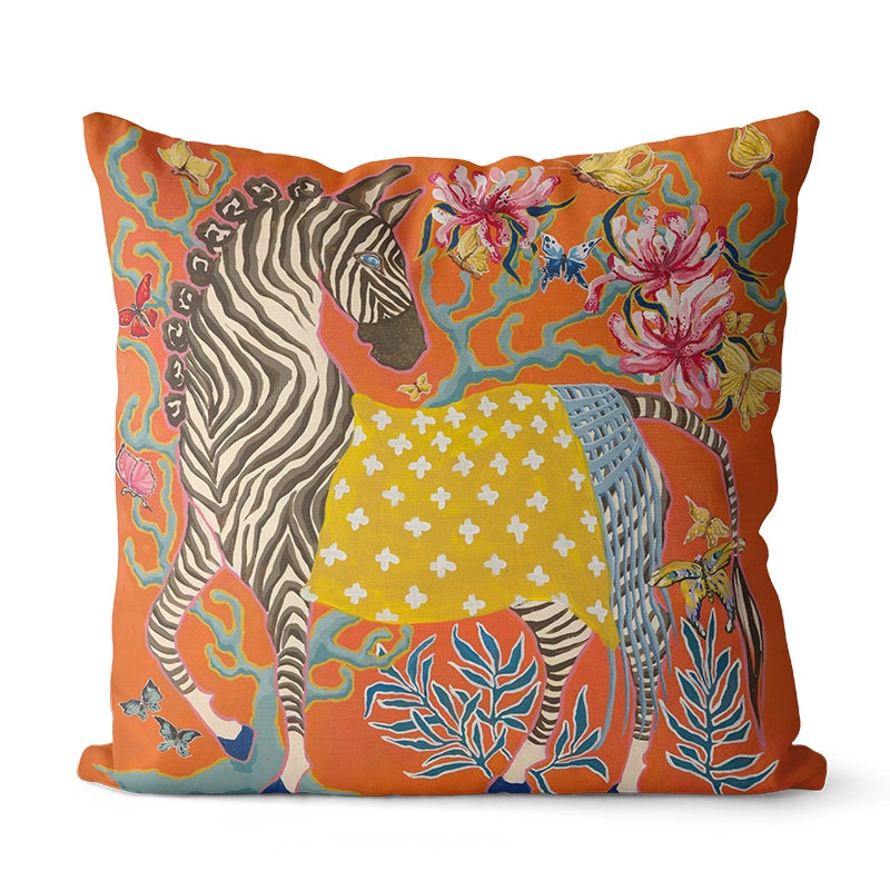 Rene's Retro Animal Pattern Pillow Cover