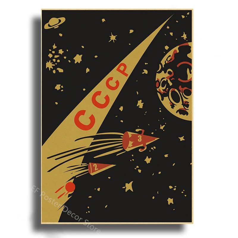Steamer's Soviet Rocket Poster | Iconic Space Decor