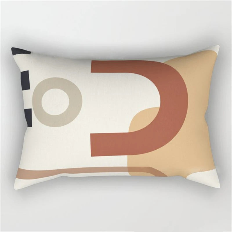 Geo's Fun Rainbow Abstract Bolster Pillows - Vibrant & Unique Decor