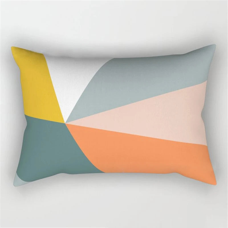 Geo's Fun Rainbow Abstract Bolster Pillows - Vibrant & Unique Decor
