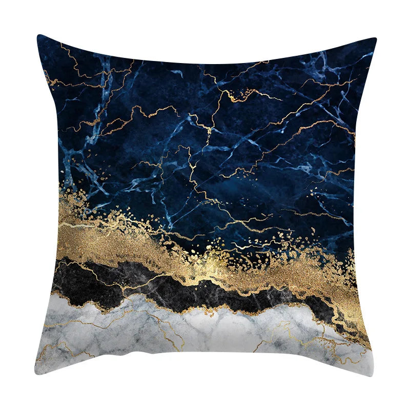 Beth's Abstract Marble Quicksand Gold Foil Pillows