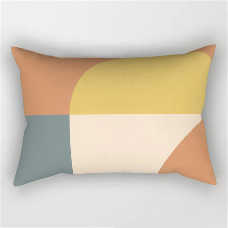 Geo's Fun Rainbow Abstract Bolster Pillows - Vibrant & Unique Decor