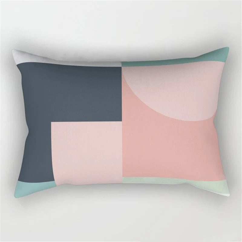 Geo's Fun Rainbow Abstract Bolster Pillows - Vibrant & Unique Decor