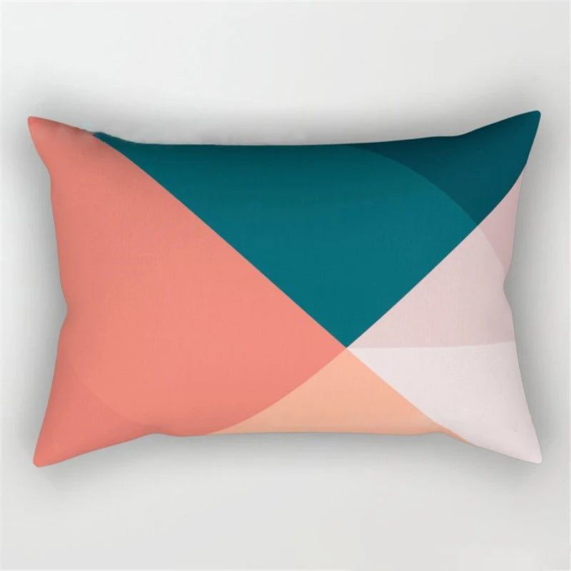 Geo's Fun Rainbow Abstract Bolster Pillows - Vibrant & Unique Decor
