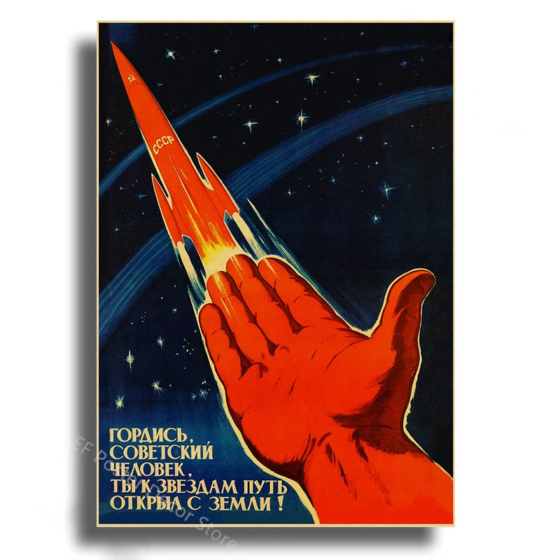 Steamer's Soviet Rocket Poster | Iconic Space Decor
