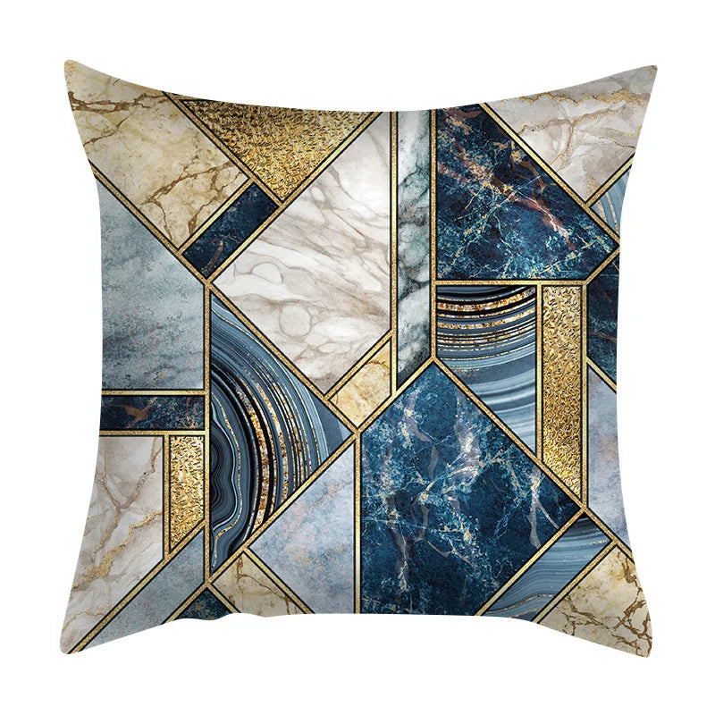 Beth's Abstract Marble Quicksand Gold Foil Pillows