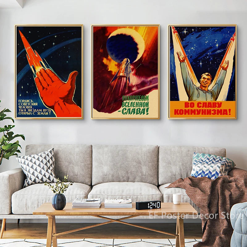 Steamer's Soviet Rocket Poster | Iconic Space Decor