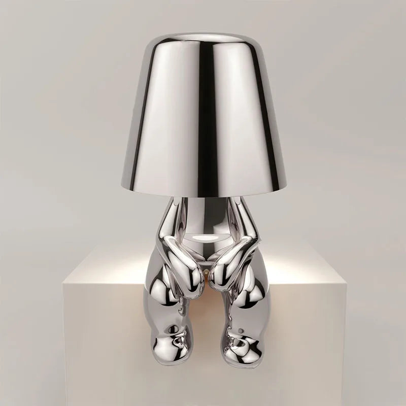 Lulu's Golden Man Lamp | Unique Table Accent