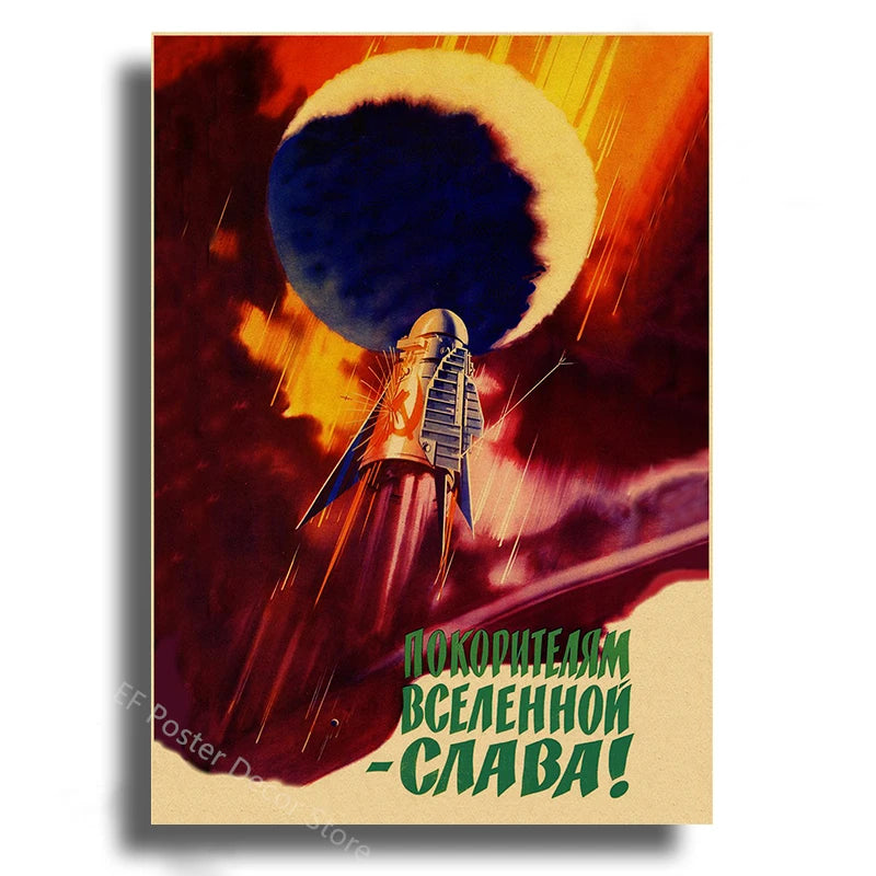 Steamer's Soviet Rocket Poster | Iconic Space Decor