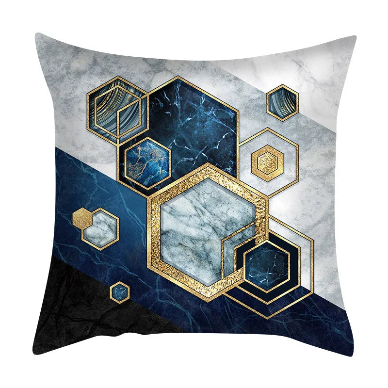 Beth's Abstract Marble Quicksand Gold Foil Pillows