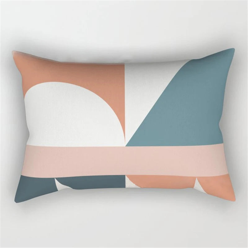 Geo's Fun Rainbow Abstract Bolster Pillows - Vibrant & Unique Decor