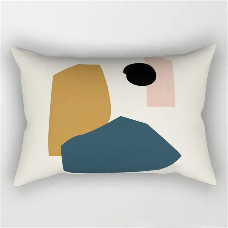 Geo's Fun Rainbow Abstract Bolster Pillows - Vibrant & Unique Decor