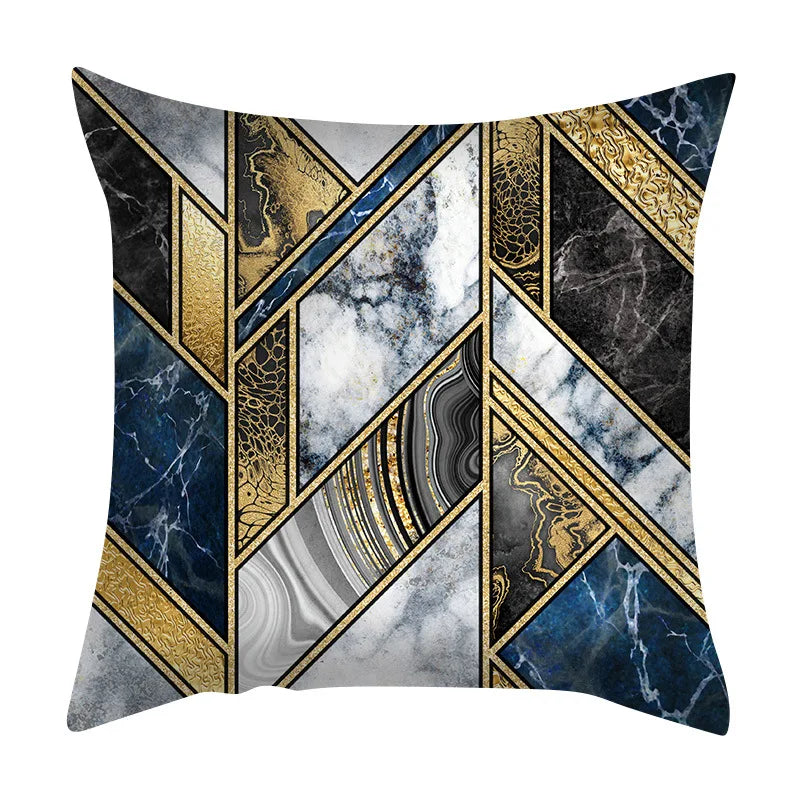 Beth's Abstract Marble Quicksand Gold Foil Pillows