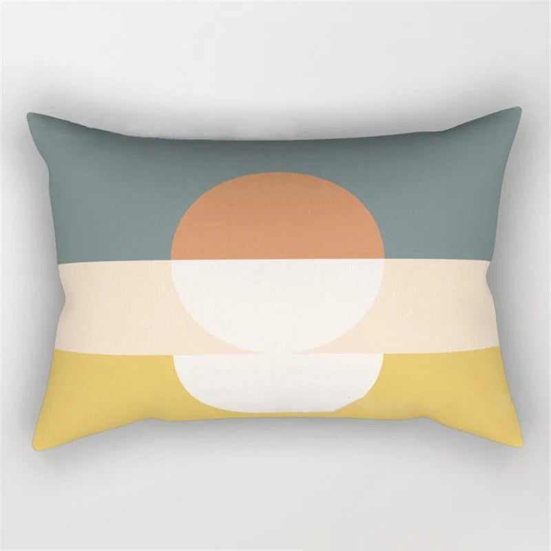 Geo's Fun Rainbow Abstract Bolster Pillows - Vibrant & Unique Decor
