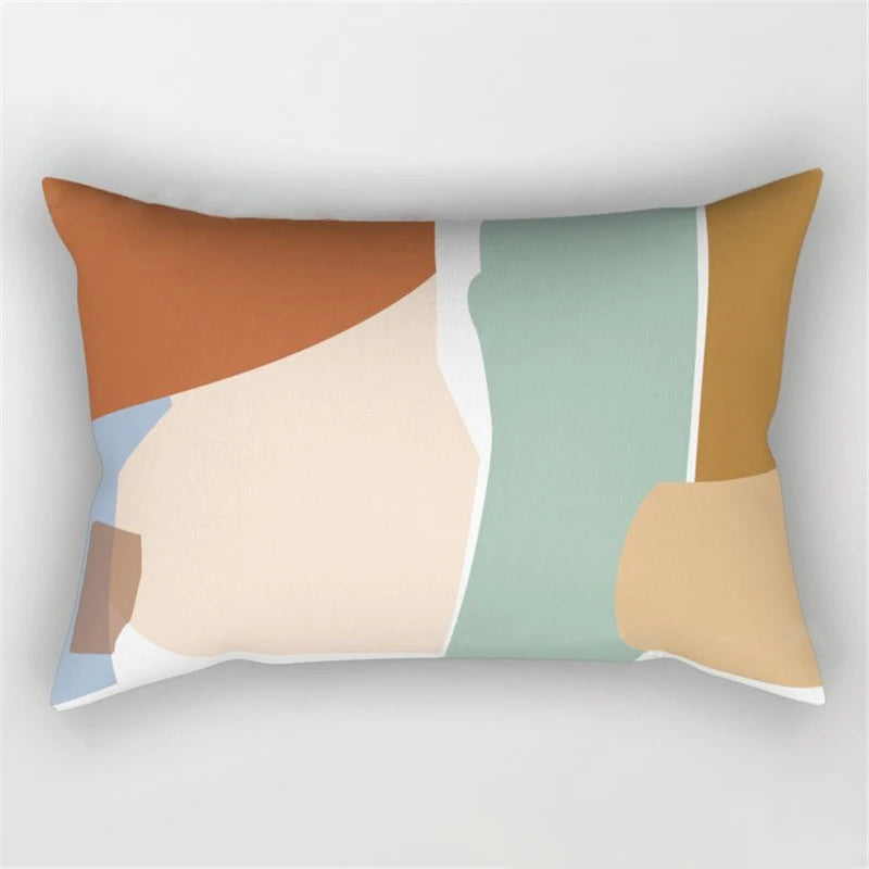 Geo's Fun Rainbow Abstract Bolster Pillows - Vibrant & Unique Decor