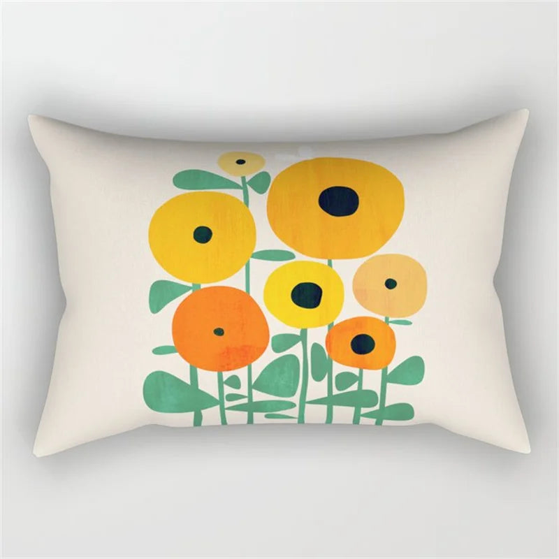 Geo's Fun Rainbow Abstract Bolster Pillows - Vibrant & Unique Decor