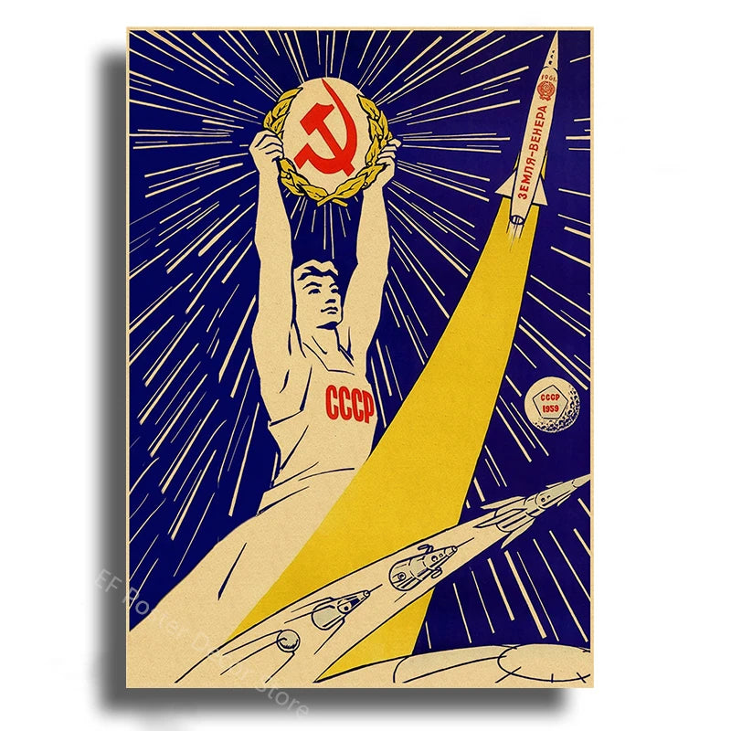 Steamer's Soviet Rocket Poster | Iconic Space Decor