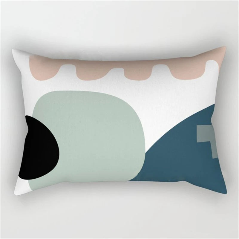Geo's Fun Rainbow Abstract Bolster Pillows - Vibrant & Unique Decor