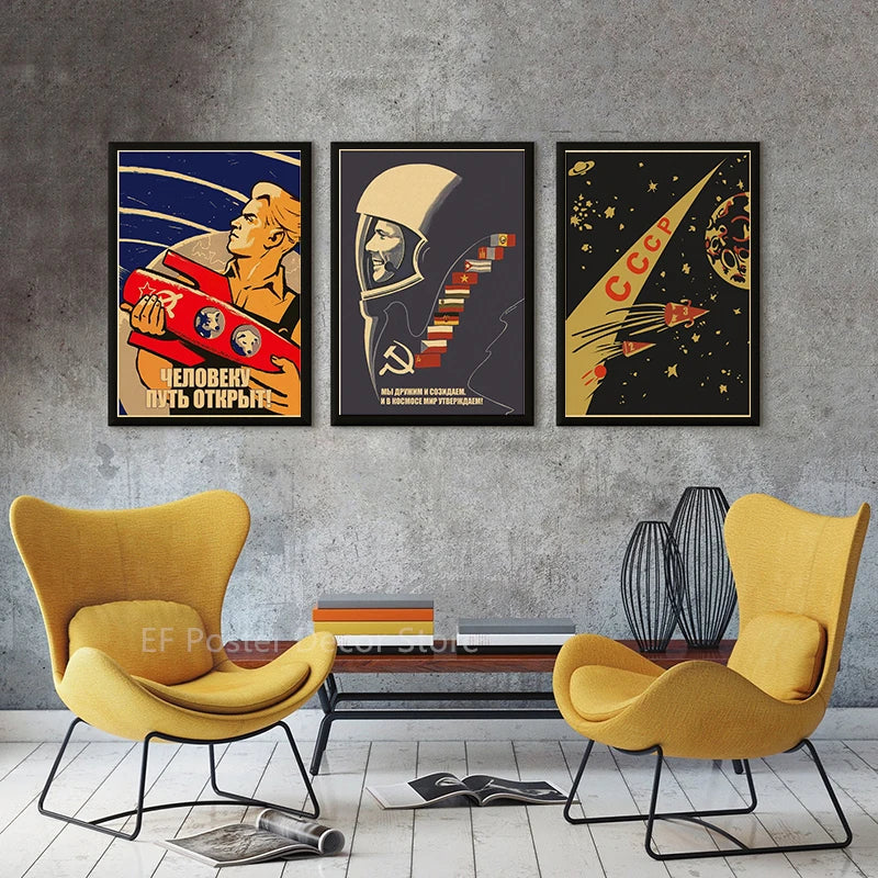 Steamer's Soviet Rocket Poster | Iconic Space Decor