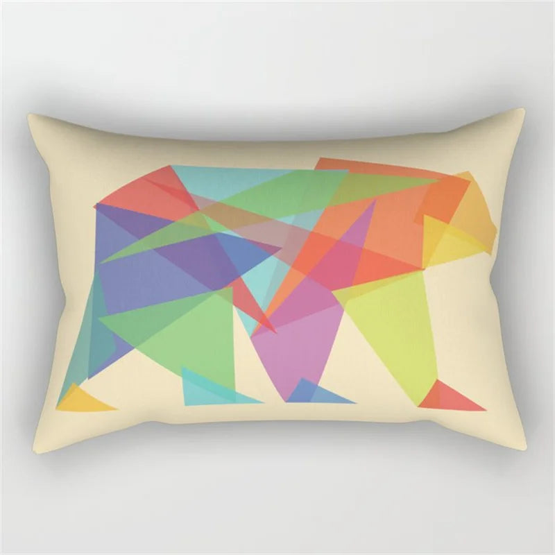 Geo's Fun Rainbow Abstract Bolster Pillows - Vibrant & Unique Decor