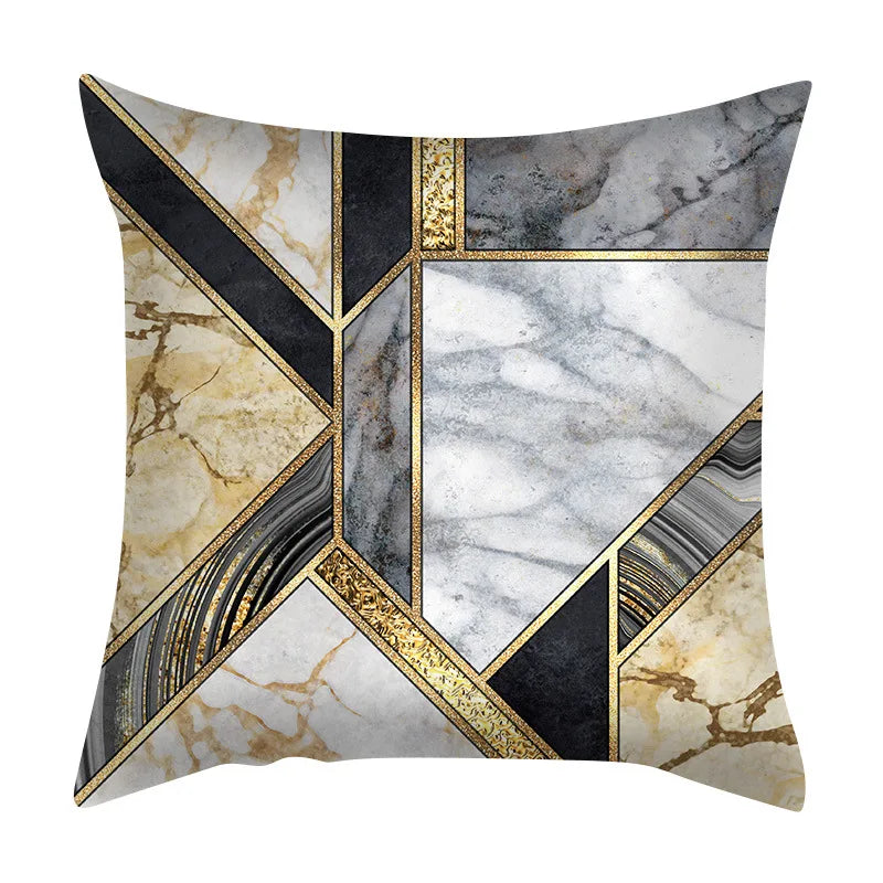 Beth's Abstract Marble Quicksand Gold Foil Pillows