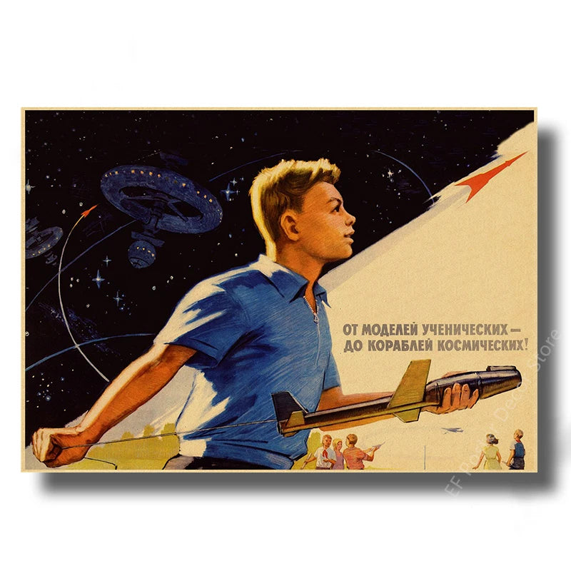 Steamer's Soviet Rocket Poster | Iconic Space Decor