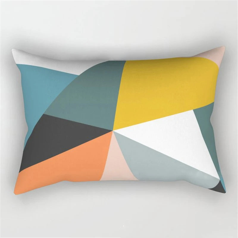 Geo's Fun Rainbow Abstract Bolster Pillows - Vibrant & Unique Decor