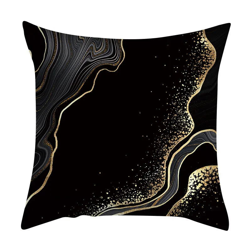 Beth's Abstract Marble Quicksand Gold Foil Pillows