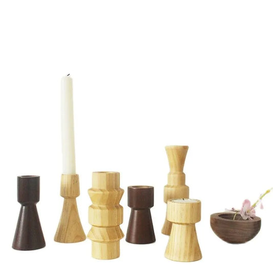 Mickey's Wooden Candle Holders