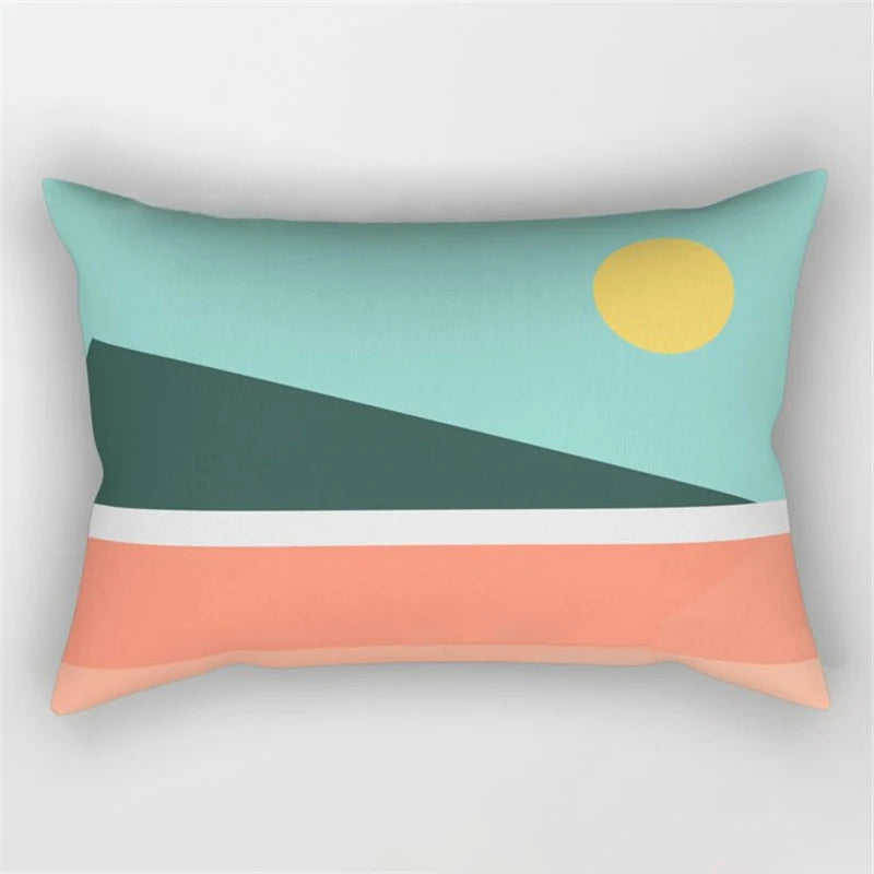 Geo's Fun Rainbow Abstract Bolster Pillows - Vibrant & Unique Decor