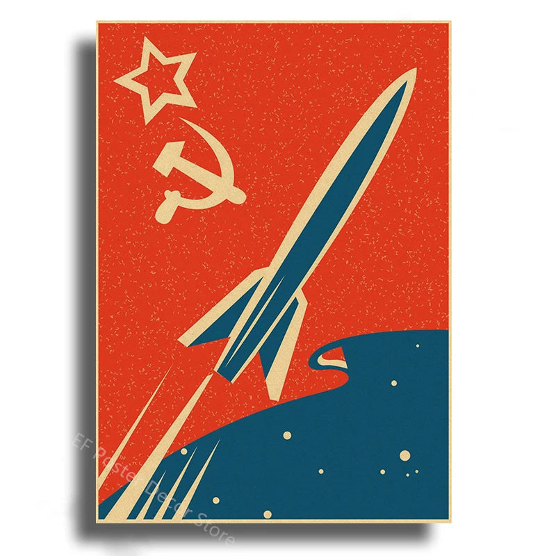 Steamer's Soviet Rocket Poster | Iconic Space Decor