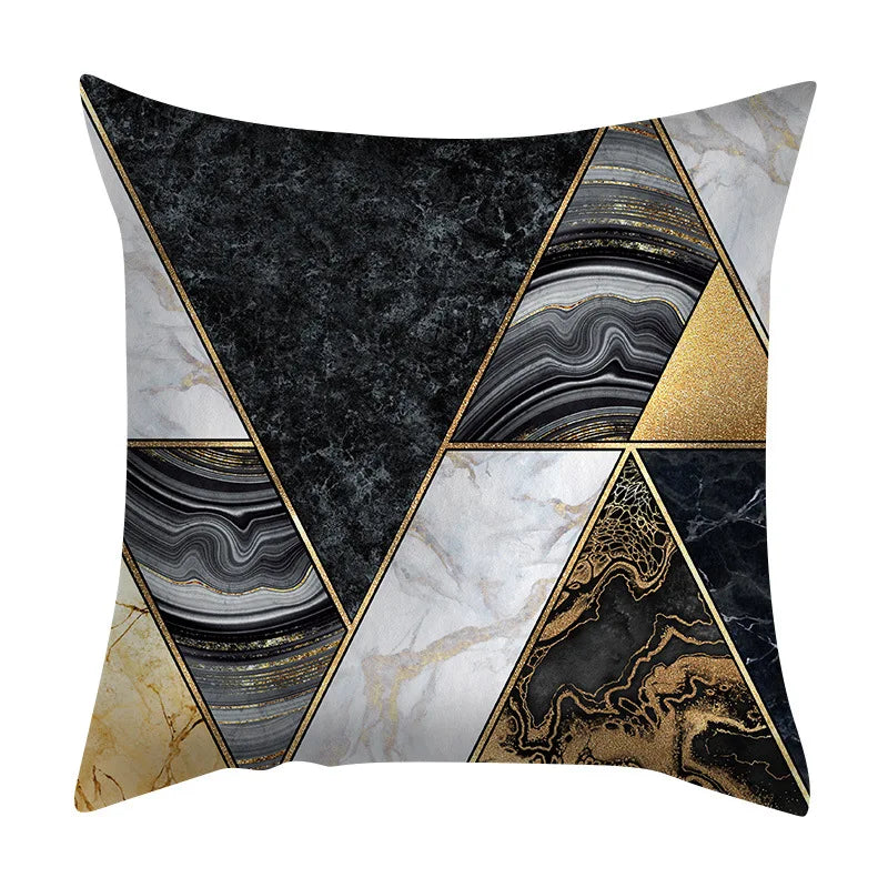 Beth's Abstract Marble Quicksand Gold Foil Pillows