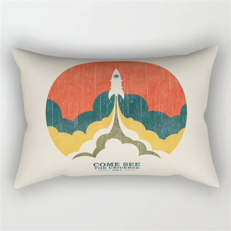 Geo's Fun Rainbow Abstract Bolster Pillows - Vibrant & Unique Decor