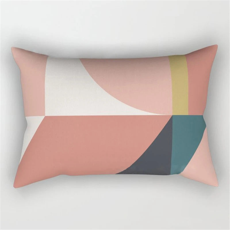 Geo's Fun Rainbow Abstract Bolster Pillows - Vibrant & Unique Decor