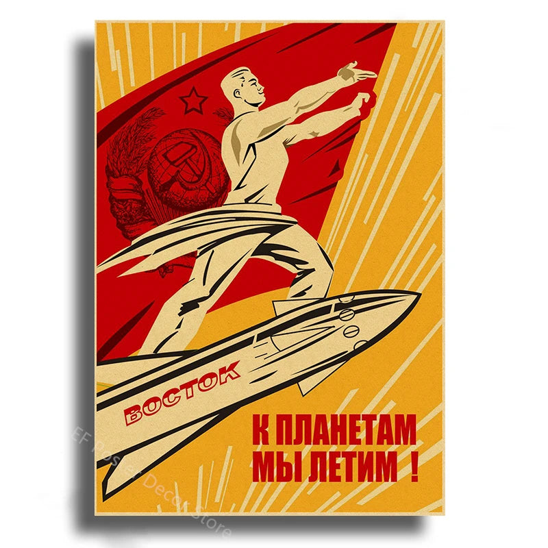 Steamer's Soviet Rocket Poster | Iconic Space Decor