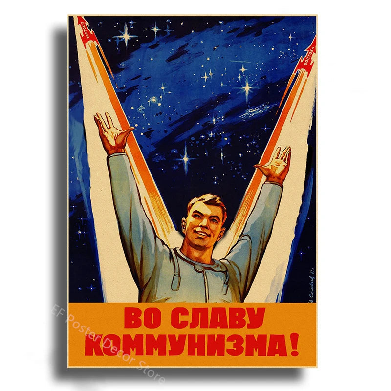 Steamer's Soviet Rocket Poster | Iconic Space Decor