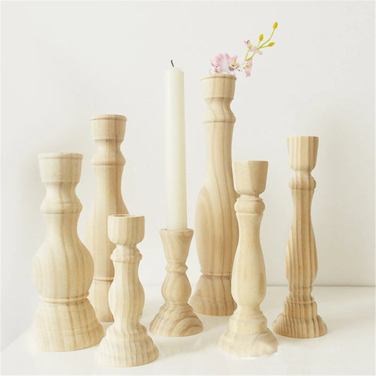 Larry's Raw Wooden Candle Holders - Rustic & Natural Home Decor