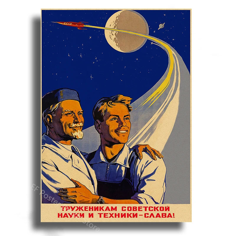 Steamer's Soviet Rocket Poster | Iconic Space Decor