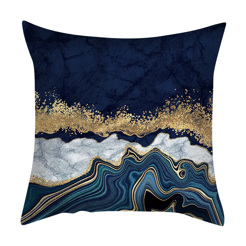 Beth's Abstract Marble Quicksand Gold Foil Pillows