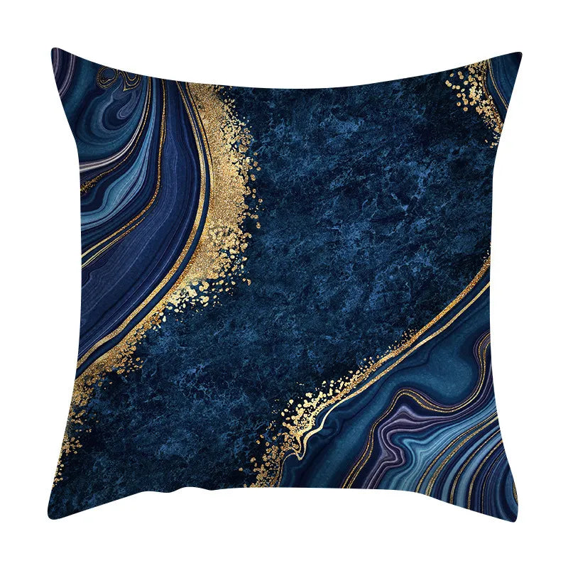 Beth's Abstract Marble Quicksand Gold Foil Pillows