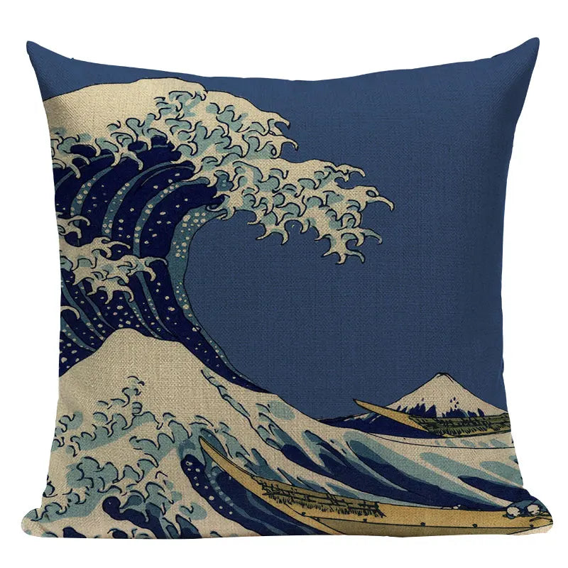 Vintage Surf Japanese Pillow Covers - Unique Home Decor