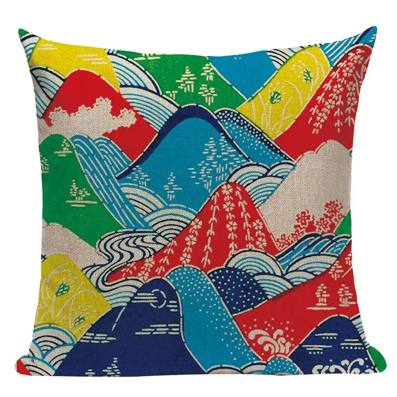 Vintage Surf Japanese Pillow Covers - Unique Home Decor