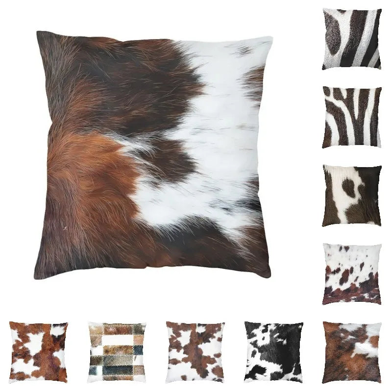 Celia's Cowhide Texture Pillow - Stylish and Unique Home Decor