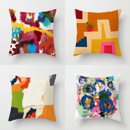 Nora's Nordic Abstract Oil Painting Pillow Covers - Scandinavian Home Decor